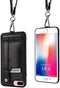 TOOVREN Phone Cover for iPhone 8 Plus 7 Plus Wallet Case with Card Holder Detachable Lanyard Strap Stand PU Leather Card Holder for iPhone 8 7 Plu...